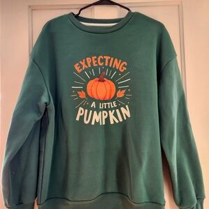 Green Expecting a Little Pumpkin Sweatshirt